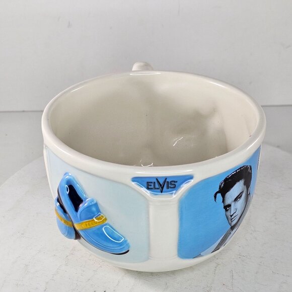 Elvis Presley Ceramic Mug With Blue Suede Shoes Design Collectible 1999 By Vando - Picture 7 of 8